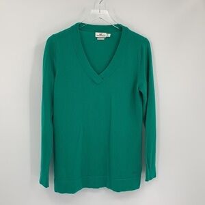 Vineyard Vines Cashmere blend v-neck Camden green sweater women Small